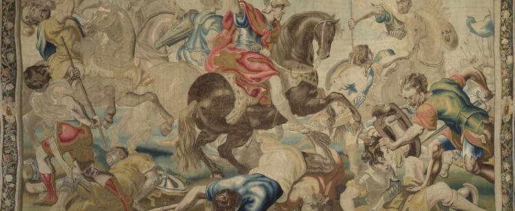 Tapiz; Bruselas, siglo XVIII. “Batalla en Roma Antigua”